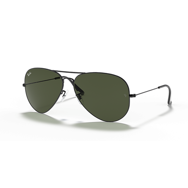 kopi mænd Ban Aviator Large Metal Ii solbriller i sort og grøn, engros Rayban på