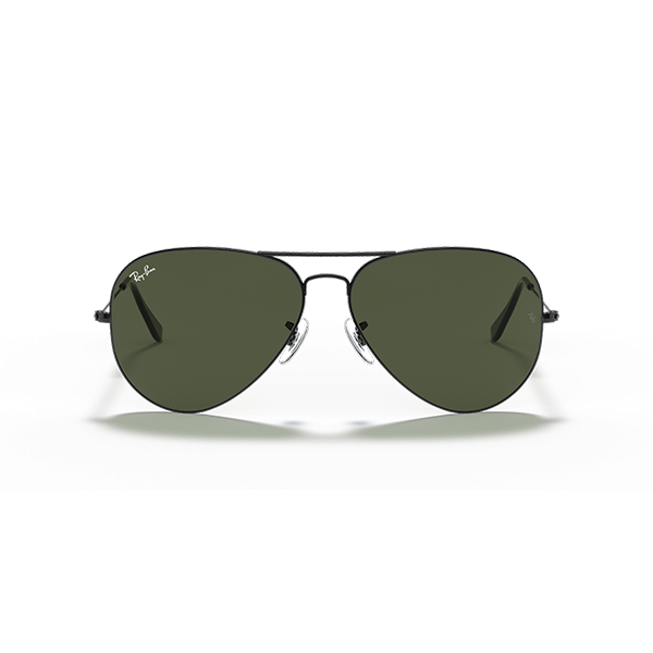 kopi mænd Ban Aviator Large Metal Ii solbriller i sort og grøn, engros Rayban på