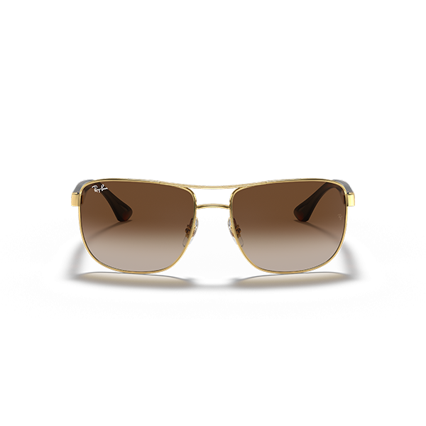 billige Ray Ban Rb3533 Solbriller i guld og brun, Falsk Ray Ban lunettes de lave